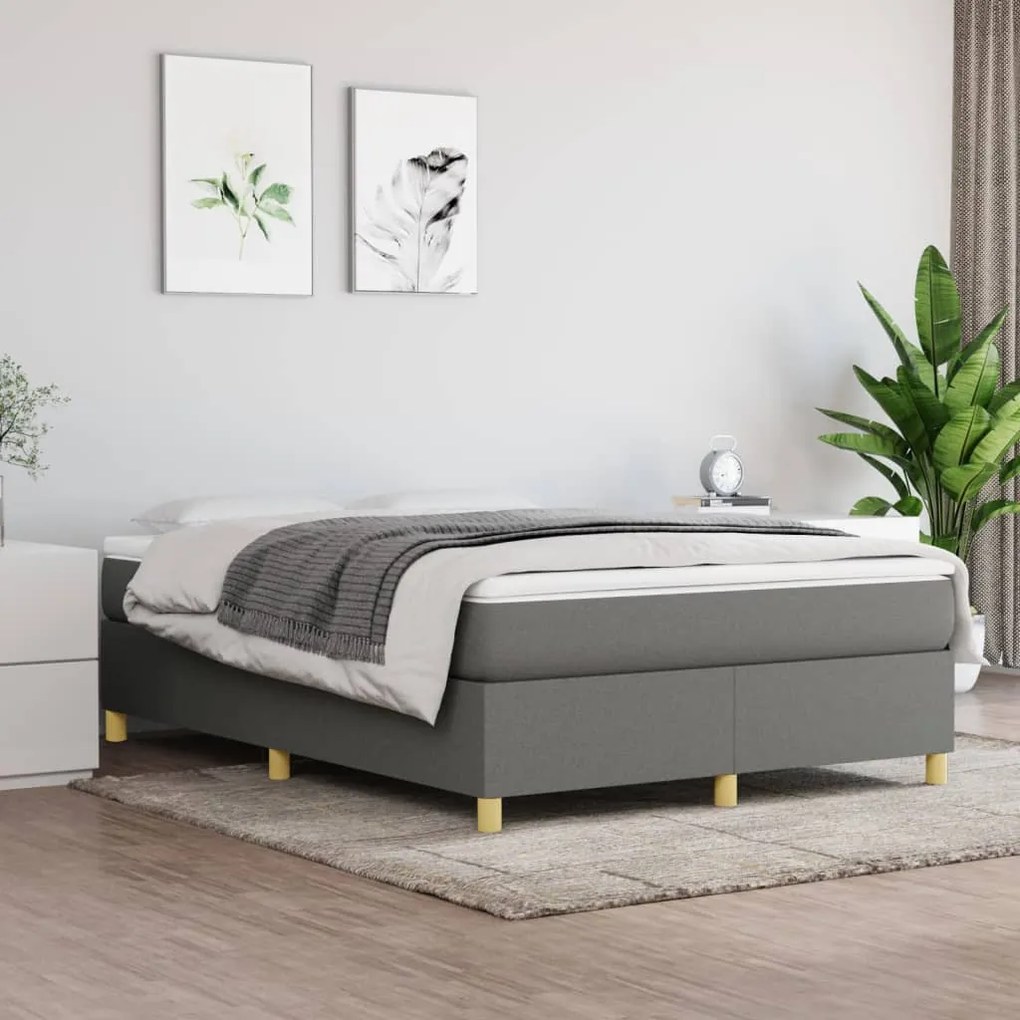 Rám na boxspring posteľ tmavosivý látka 100x200 cm