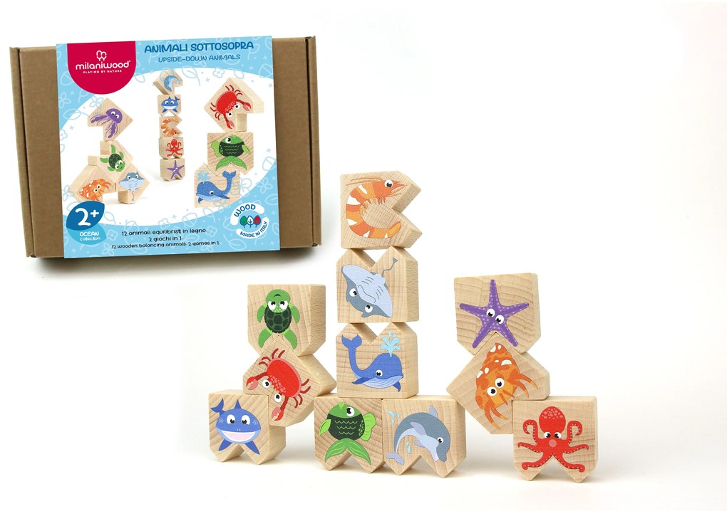 Milaniwood - Drevená balančná hra - morské zvieratká