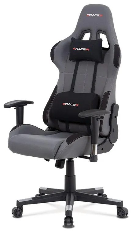 Kancelárske kreslo KA-F05 GREY, sivá/čierna látka