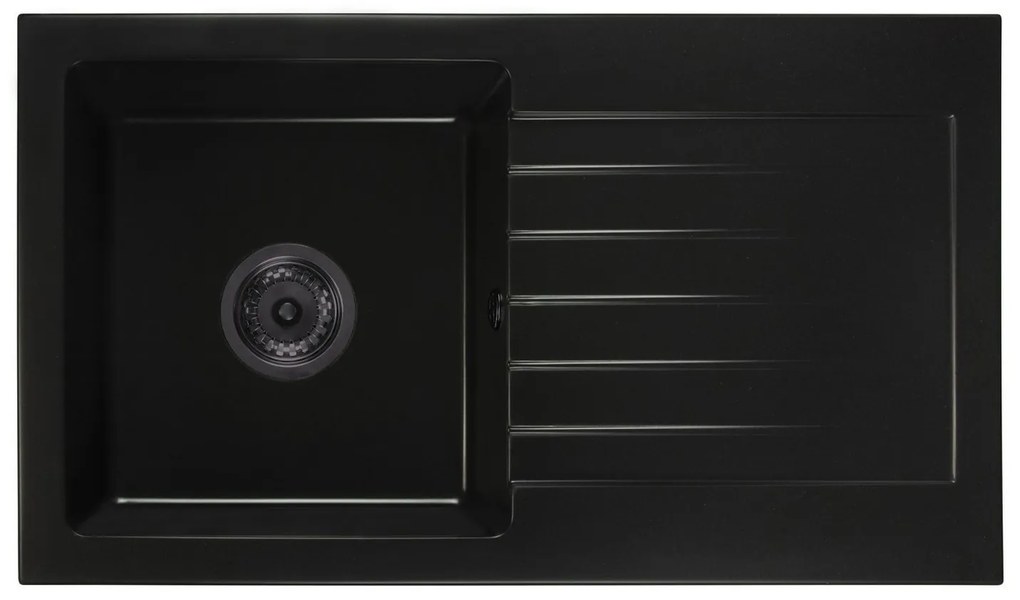 Kuchynský drez Lemmion (čierna) (s 3 otvormi pre batériu) (P). Vlastná spoľahlivá doprava až k Vám domov. 1066403