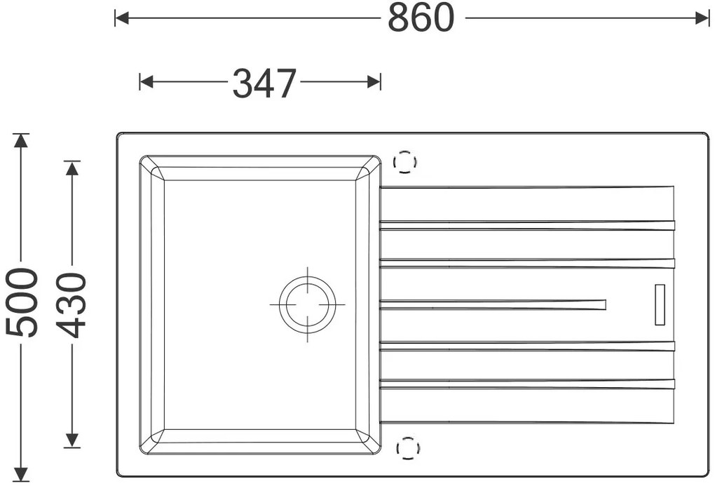 Granitový drez Sinks PERFECTO 860 Metalblack