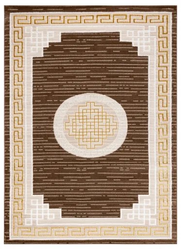 Moderný MEFE koberec 9096 Grécky vzor, béžovo / hnedý