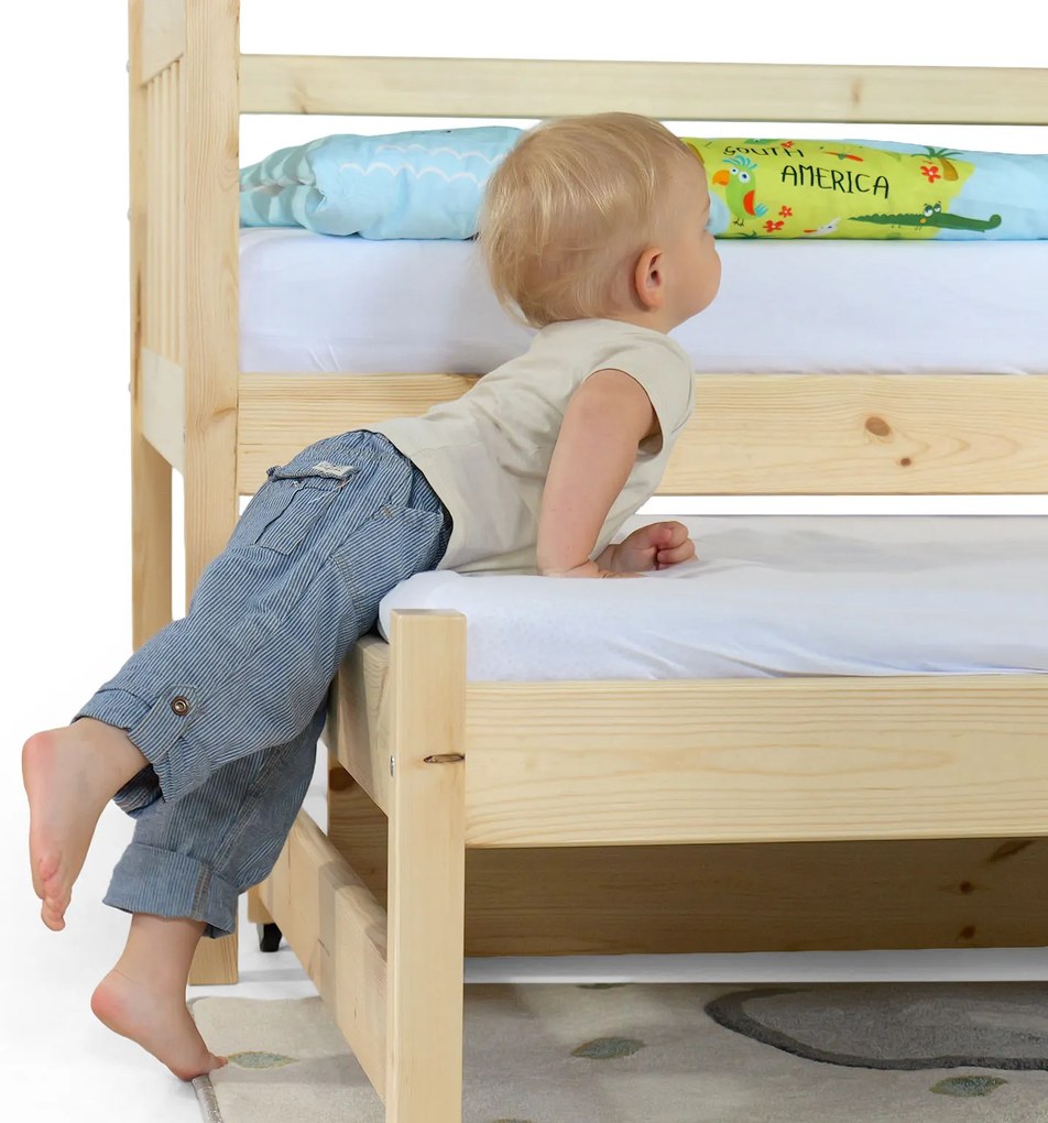 Wilsondo Poschodová posteľ s prístelkou Petra 5 - prírodná Rozmer: 180x80