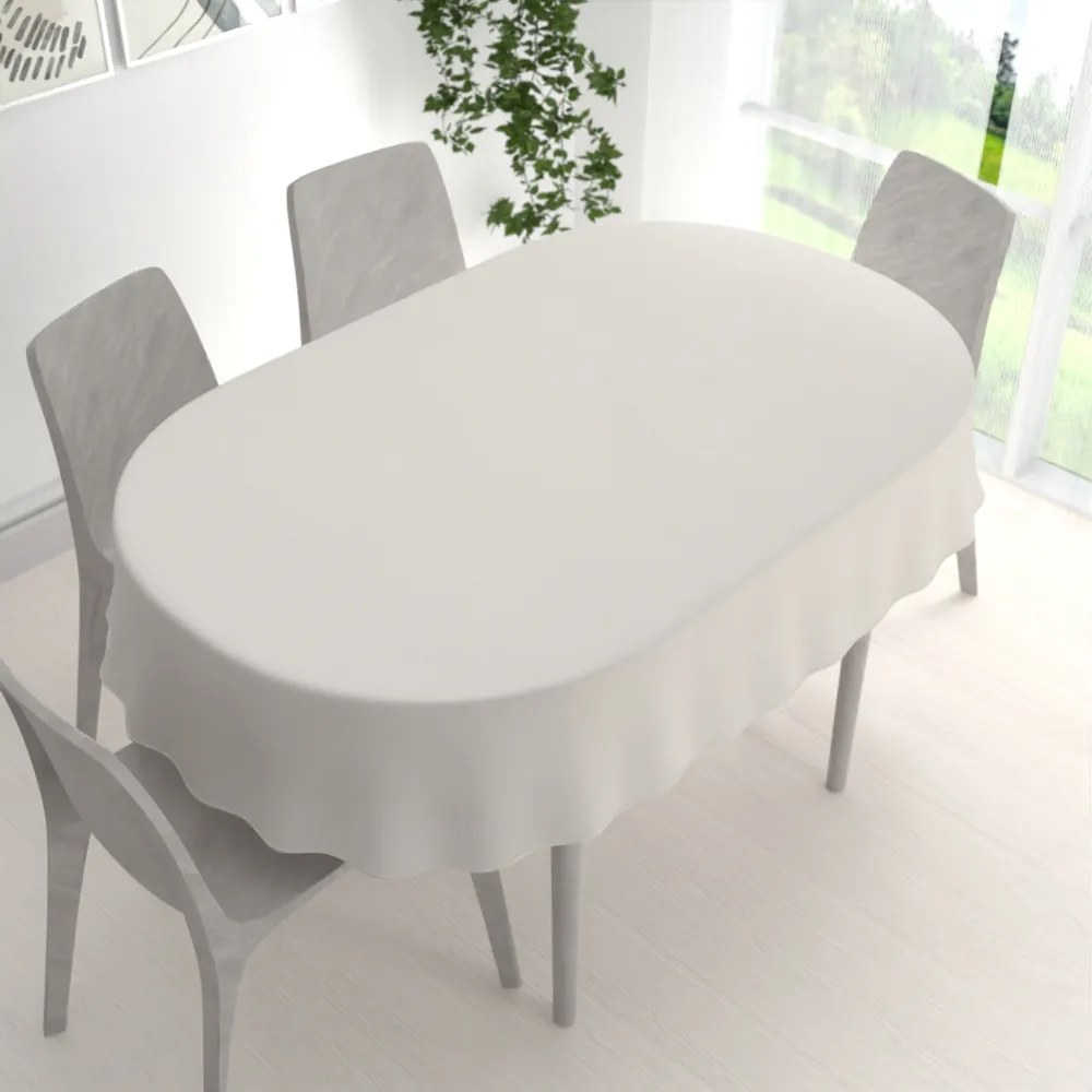 Biante Veľký dekoračný oválny obrus BKS-403 Svetlo sivobéžový 180x260 cm