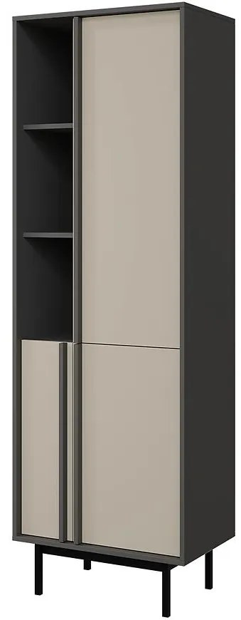 Vitrína Alsy 3 Svetlobéžová/Antracit