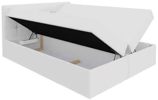 Kontinentálna posteľ Cinema, Dostupné poťahy: ekokoža Soft 017 (biela), Rozmer postele: 140x200