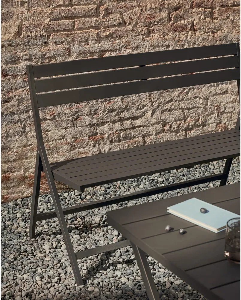 Čierna kovová záhradná lavica Torreta – Kave Home