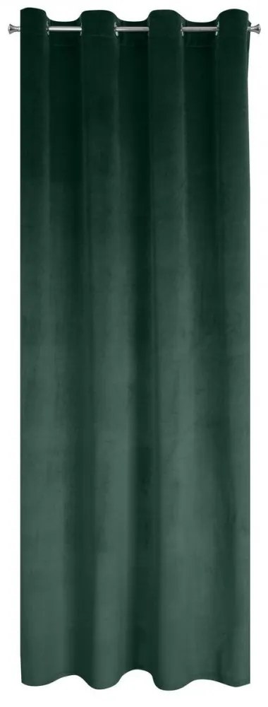 Moderný zelený zamatový záves na kruhy 140 x 270 cm