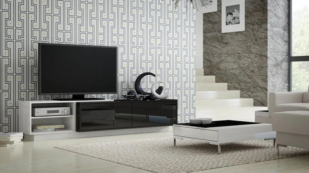 CAMA MEBLE Televízny stolík SIGMA 2 Farba: čierna/biela