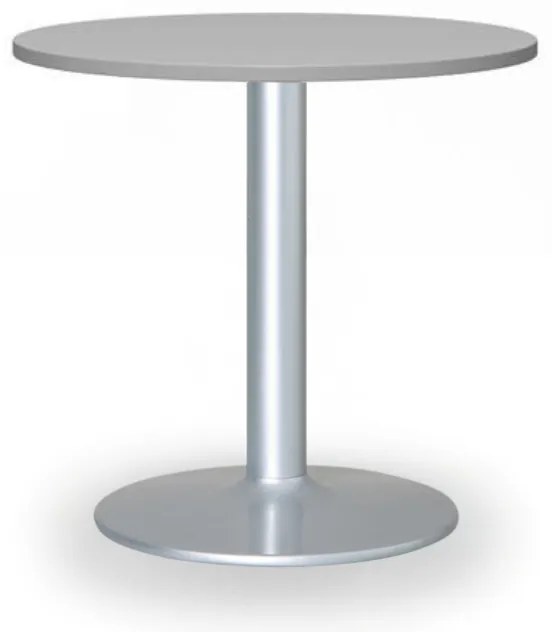 Konferenčný stolík ZEUS II, priemer 60 cm, sivá podnož, sivá