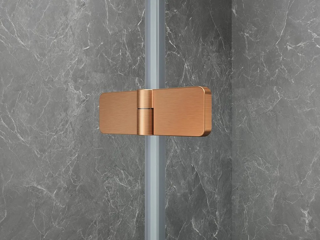 Polysan Polysan, GLOBE COPPER MATT štvorcová sprchová zástena 800x800mm, číre sklo, ľavá, GB1080-3215LPG