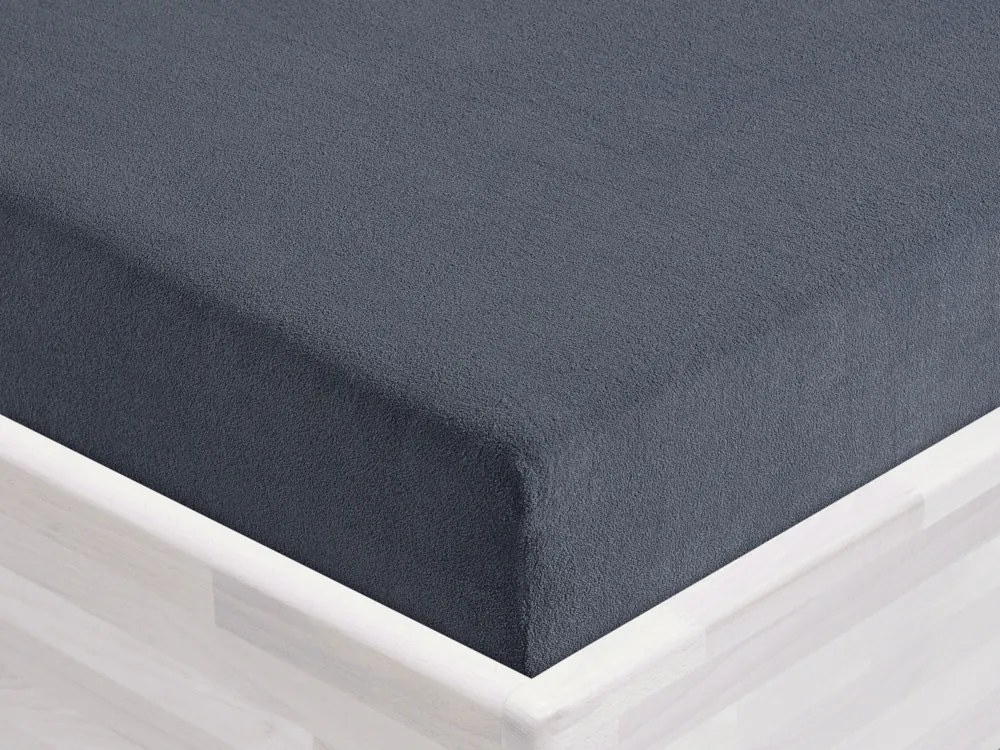 Froté napínacie prestieradlo FR-029 Antracitovo sivé 180 x 200 - výška 20 cm