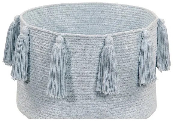 lovel.sk Bavlnený košík Tassels Soft Blue