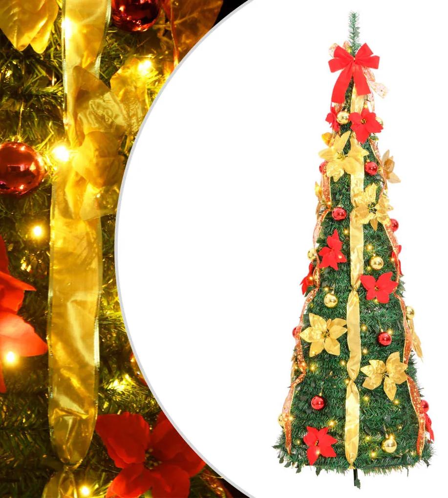 Umelý vianočný stromček vyskakovací 150 LED zelený 180 cm 357762