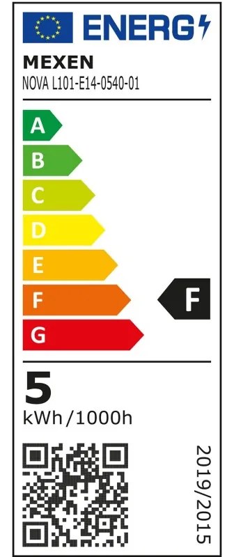 Mexen Nova, LED žiarovka E14, G45, 5W, neutrálna - 4000K, 525 lm - L101-E14-0540-01