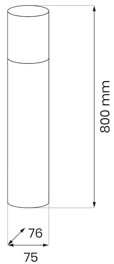 Exteriérové svietidlo Harlem, 1x plastové/čierne kovové tienidlo, (80 cm)