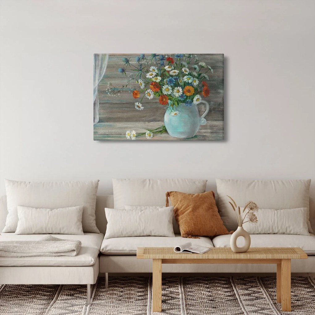 Obraz - Lúčne kvety, olejomaľba (90x60 cm)