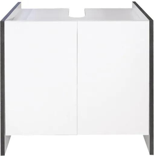 Biela kúpeľňová skrinka so sivým korpusom TemaHome Biarritz, výška 59,2 cm