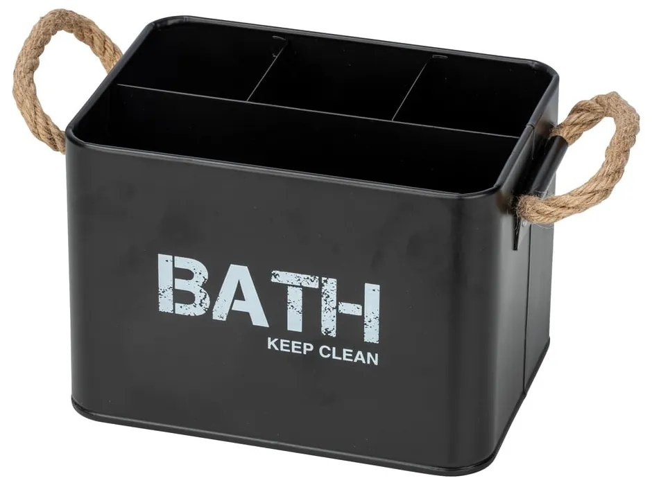 Čierny kúpeľňový organizér so 4 priehradkami Wenko Gara