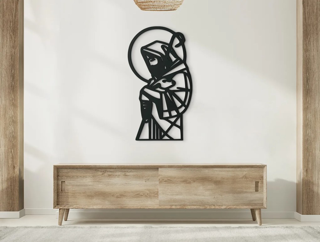 drevko Drevená nálepka Dobrý Pastier Rozmer obrazu: 44,5 x 25 cm, Farba dekorácie: Čierna