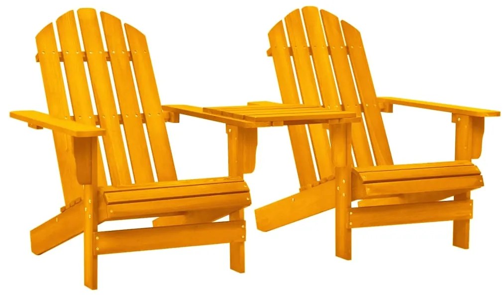 vidaXL Záhradné stoličky Adirondack+stolík, jedľový masív, oranžové