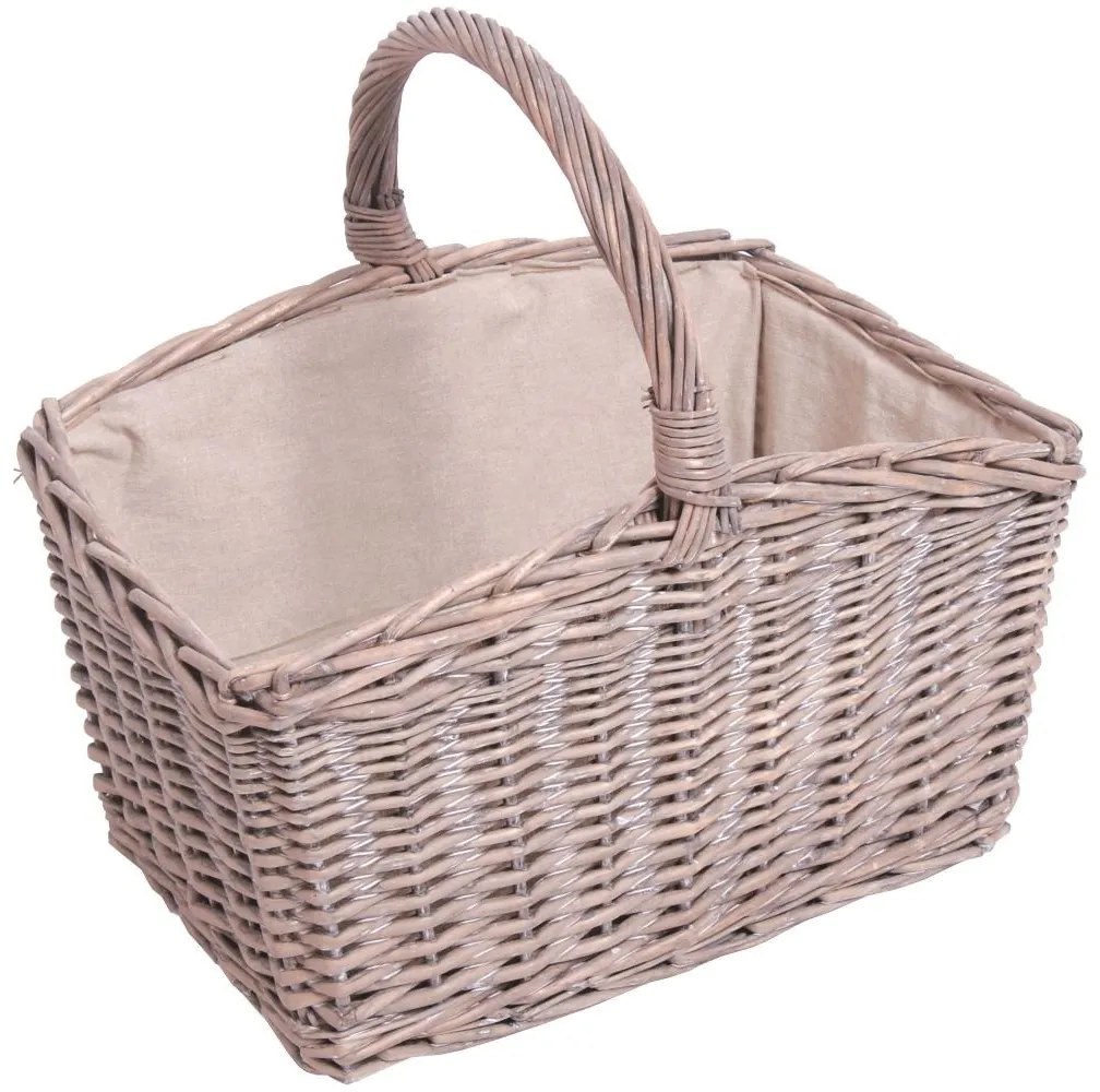 Prútený kôš na drevo s držadlom 43x46 cm