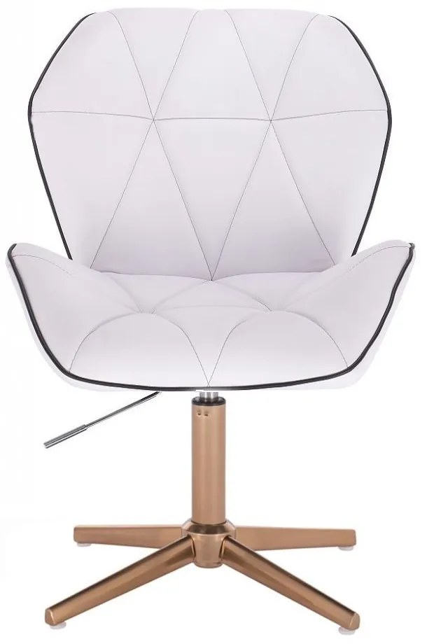 LuxuryForm DESIGN Stolička MILANO MAX na zlatom kríži - biela