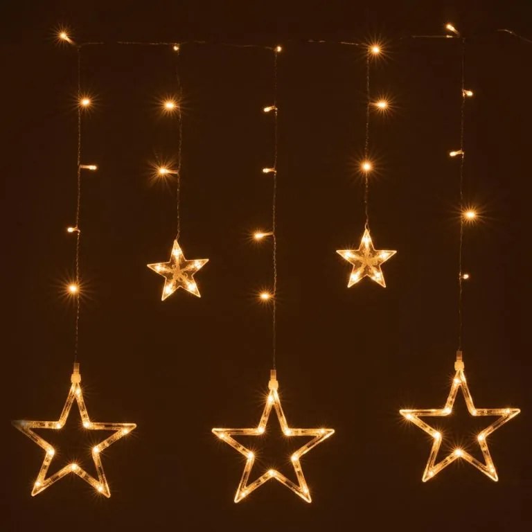 NEXOS Vianočná reťaz - hviezdy, 0,6 m, 61 LED, tepleá biela