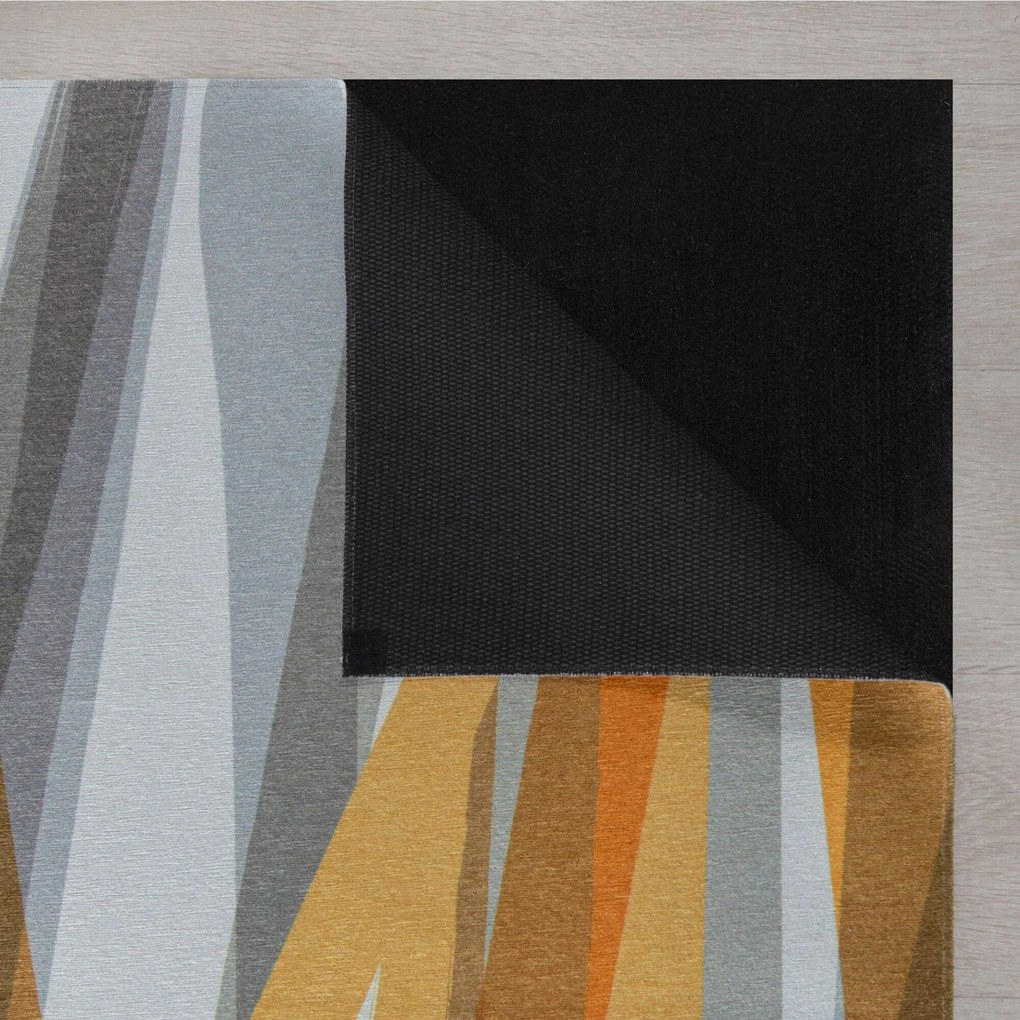 Flair Rugs 170x240 cm Kusový koberec Match Isabella Stripe Grey/Ochre, žltá, chodba / predsieň