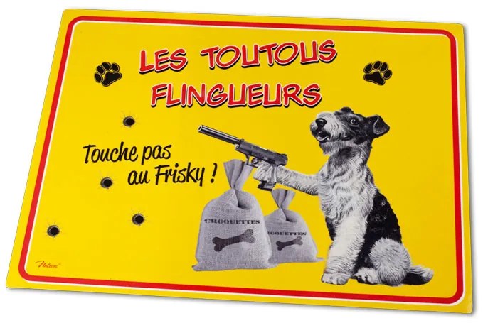Podložka pod misku pre psy "Les Toutous flingueurs" 51x38 cm, pvc