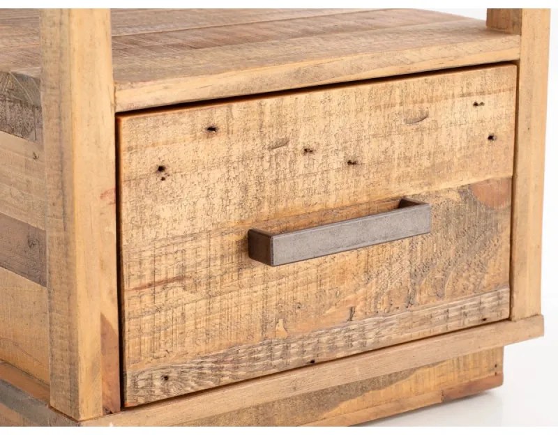 furniture-nabytek.cz - Masívny nočný stolík z borovice, lakovaný, prírodná farba – 40×40×50 cm