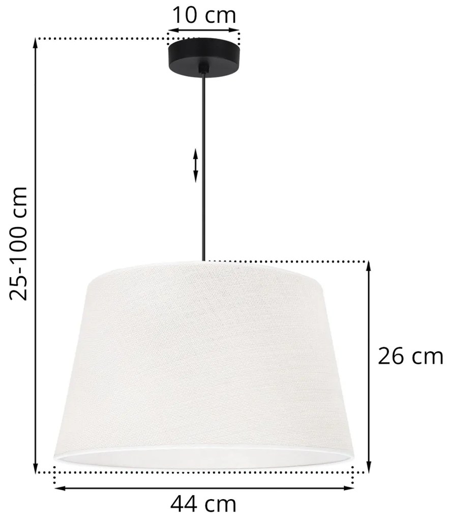 Závesné svietidlo Juta, 1x biele jutové tienidlo, (fi 44cm), b