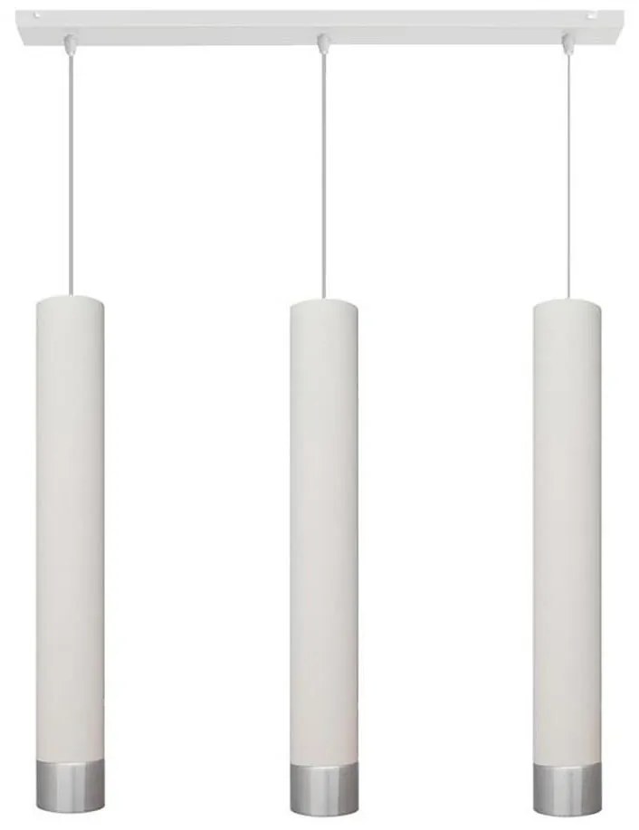 LED Luster na lanku TUBA 3xGU10/4,8W/230V biela/lesklý chróm