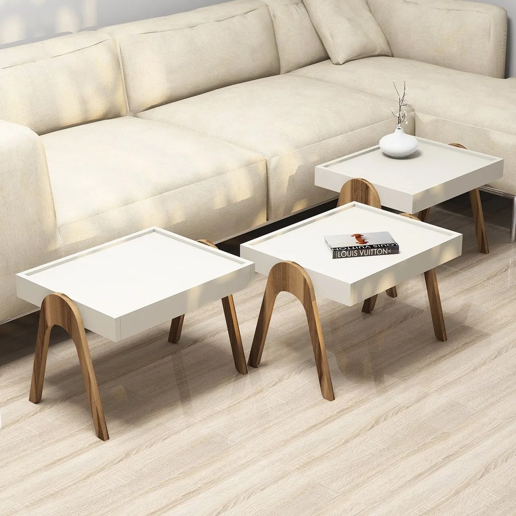 Rozkladací stôl Roma Cream, 3 ks