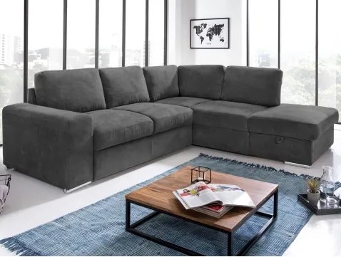 Rohová sedacia súprava Eddi, antracitová látka, pravý roh%