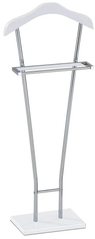 Němý sluha, výška 110 cm, kov a masiv , bílý lak a chrom, nosnost 6 kg