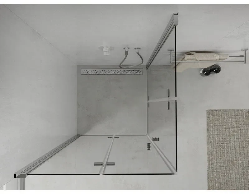 Mexen Lima Duo sprchovací kút 80 x 80 cm, 6mm sklo, číre sklo / chrómový profil, 856-080-080-02-00