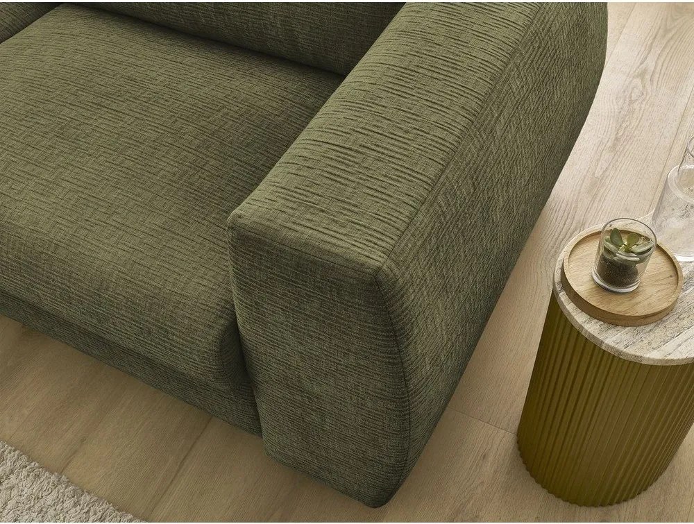 Zelená ženilková pohovka na každodenné spanie/rozkladacia 220 cm Hugo – Bobochic Paris