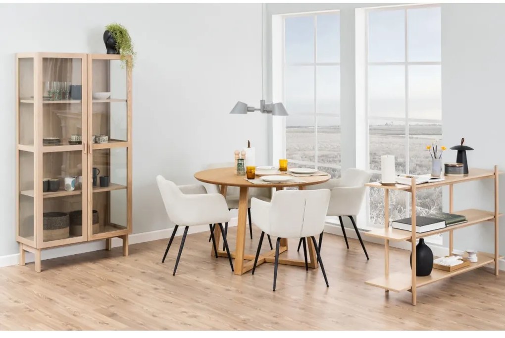 Kulatý jídelní stůl Malika 120 cm dub přírodní