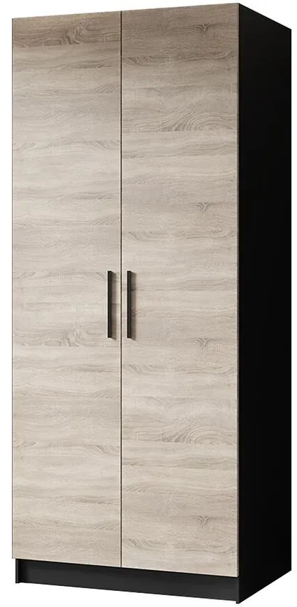 Skriňa Gold 2d Čierna/Dub Sonoma