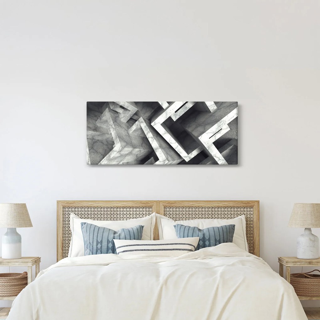 Abstraktný obraz kociek (120x50 cm)