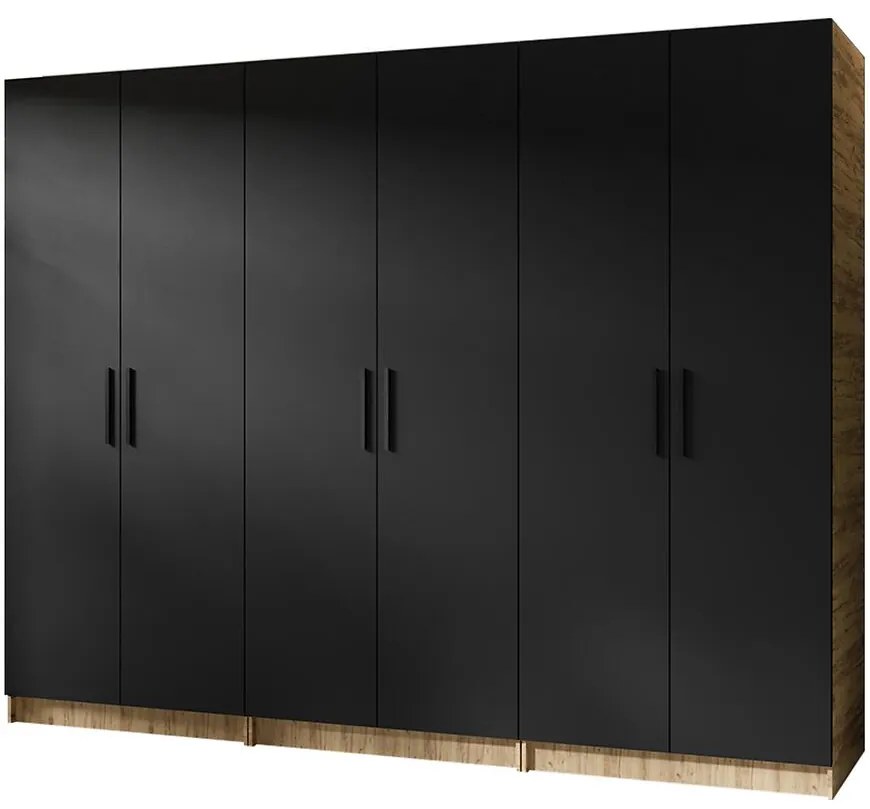 Skriňa X3 Gold 2d Dub Craft Zlatý/Čierna