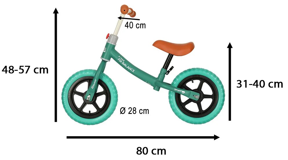 KIK Trike Fix Balance tyrkysový cross-country bicykel