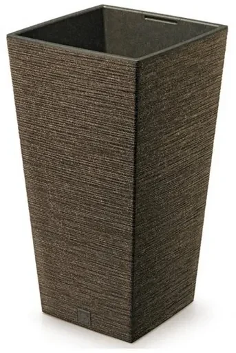 Kvetináč FURU SQUARE ECO WOOD s vložkou 39, 5 cm,tmavohnedý, L
