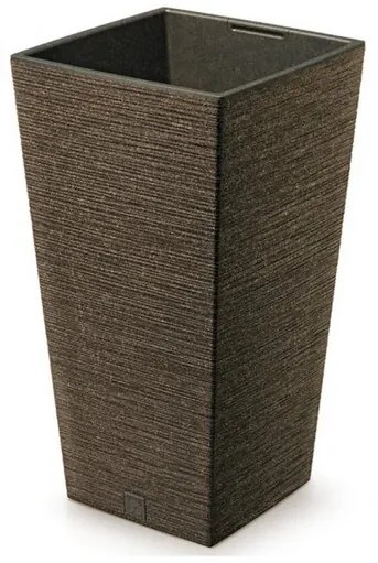 Kvetináč FURU SQUARE ECO WOOD s vložkou 39, 5 cm,tmavohnedý