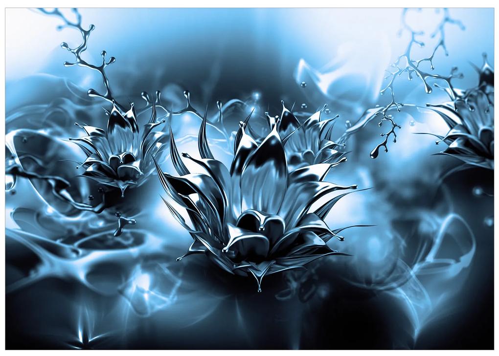 Artgeist Fototapeta - Oily Flower (Blue) Veľkosť: 100x70, Verzia: Premium