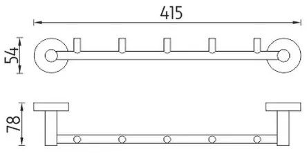 NIMCO UN 13054-5-26 - Nástenný vešiak na uteráky UNIX 41,5 cm lesklý chróm