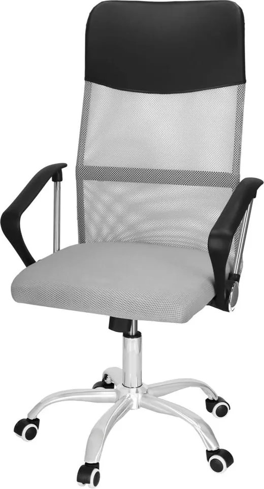 Kancelárska stolička Springos HF0032 – otočná, na kolieskach, sivo-čierna