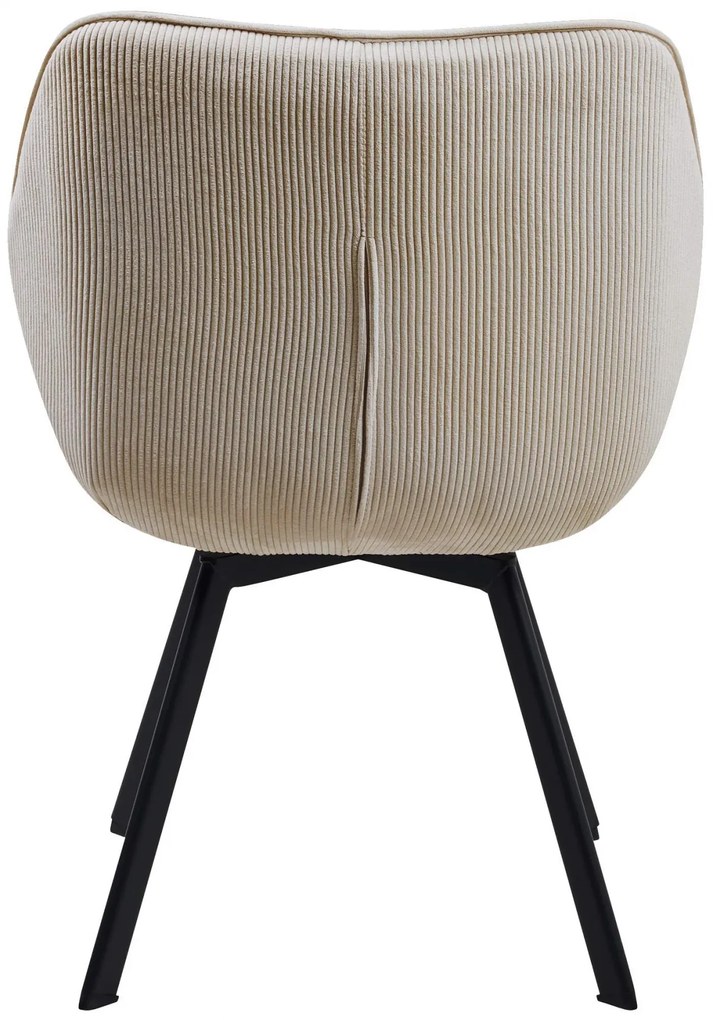 Jedálenská stolička Jordi Cord - krémová