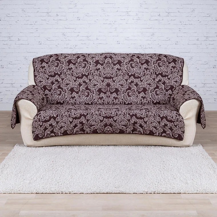 Prikrývky s opierkami čokoládové trojkreslo - sedák 160 cm